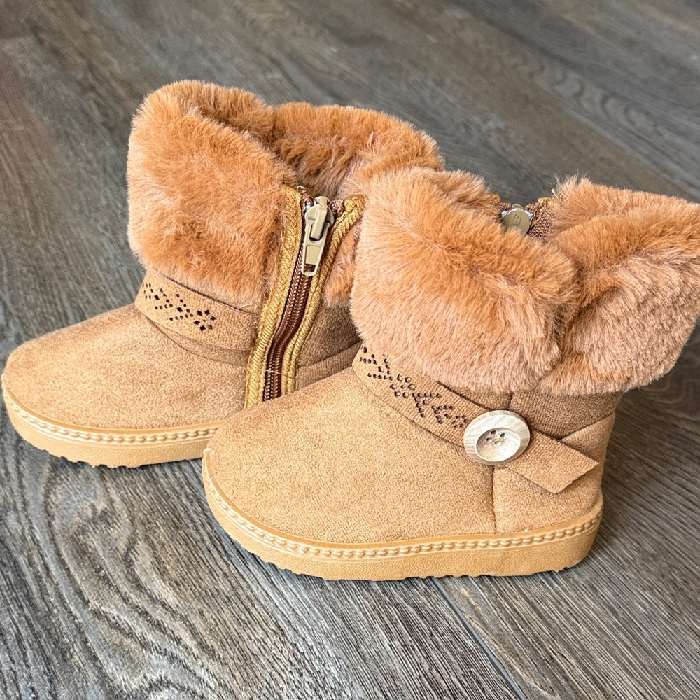 Cozy Tan Faux Fur Boots for Kids